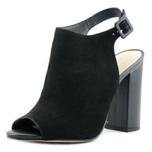 Aldo Black Juliusa Suede Slingback Open Toe Block Heels-Size 6 1/2